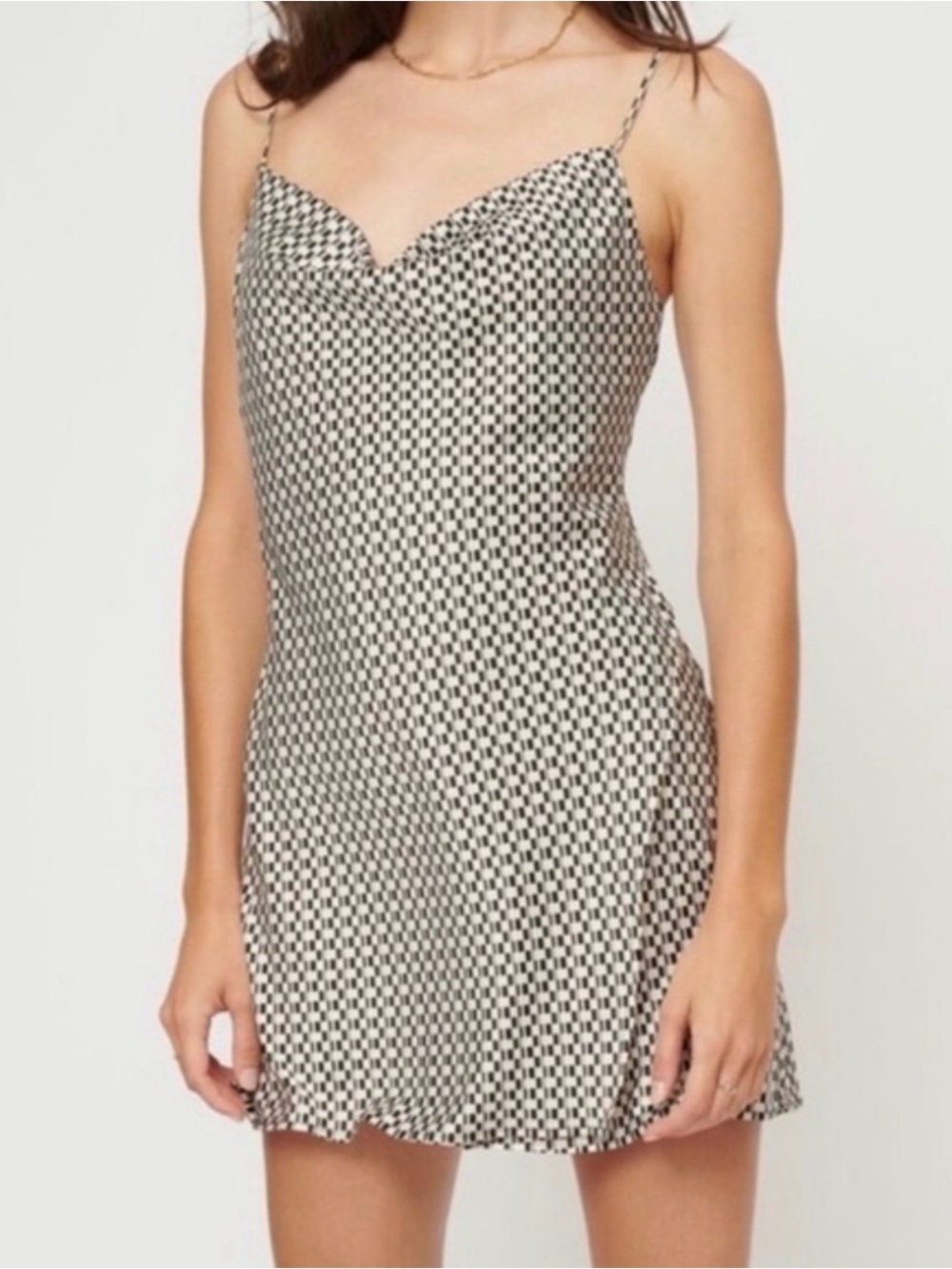 Dynamite Dani Cowl Neck Satin Slip Dress